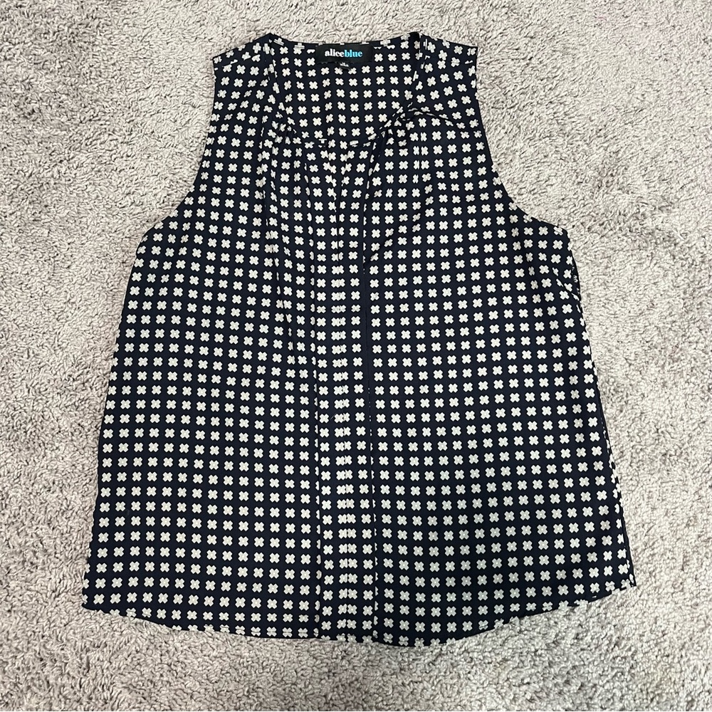 Alice Blue Sleeveless Women Shirt M Blue and Grey
